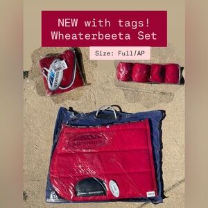 Red Wheatherbeeta AP/Jump Set: Bonnet, Polo Wraps & Saddle Pad in Full